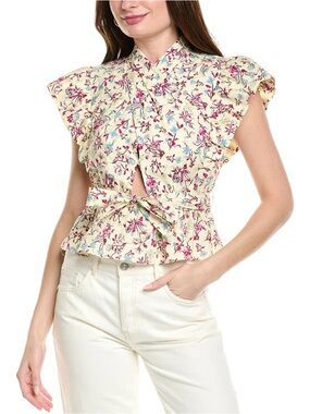 DEREK LAM 10 CROSBY BRYNN RUFFLE WRAP TOP (Missing Belt)